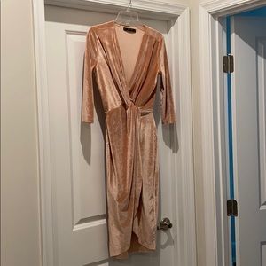 Beautiful Pink Velvet Zara Dress